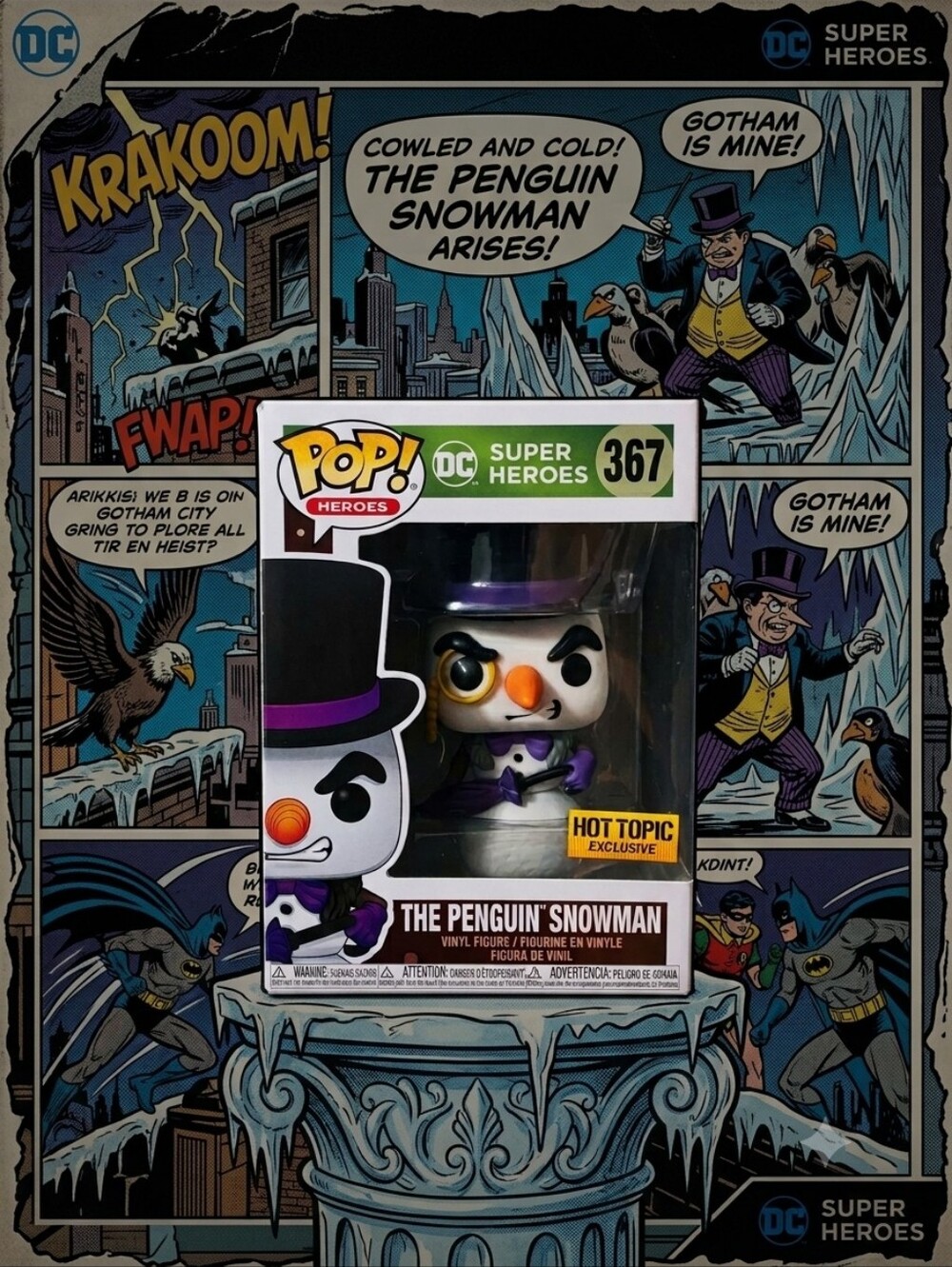 Funko Pop DC The Penguin Snowman #367 Hot Topic Exclusive NIB